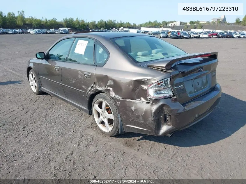 2009 Subaru Legacy 2.5I VIN: 4S3BL616797223310 Lot: 40252417