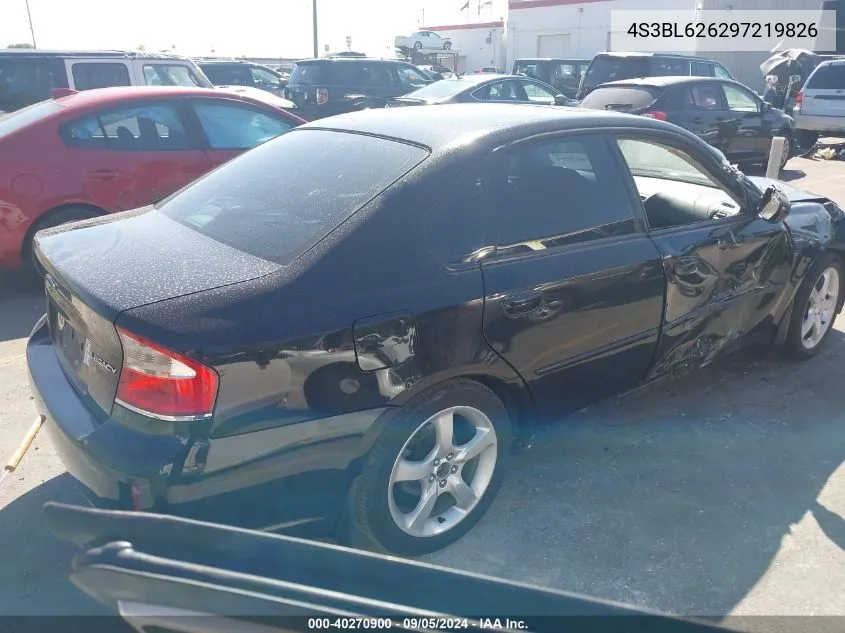 2009 Subaru Legacy 2.5I Limited VIN: 4S3BL626297219826 Lot: 40270900