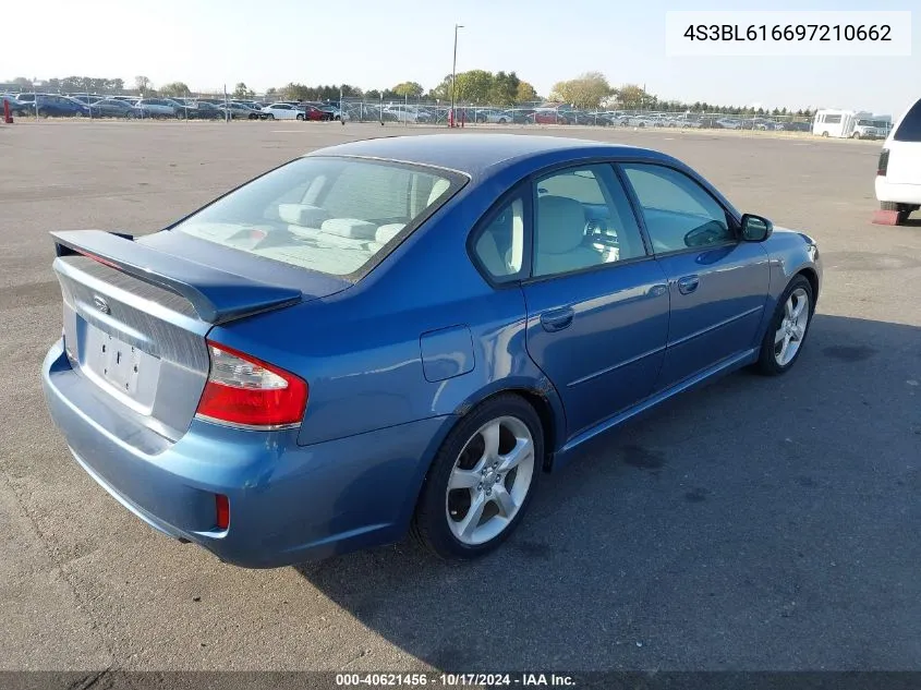 2009 Subaru Legacy 2.5I VIN: 4S3BL616697210662 Lot: 40621456