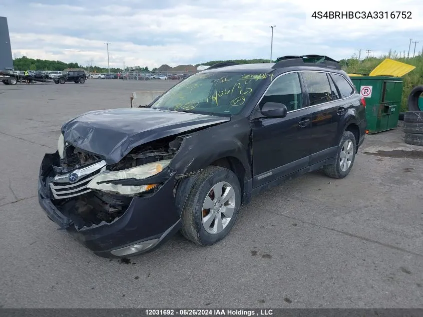 4S4BRHBC3A3316752 2010 Subaru Legacy Outback