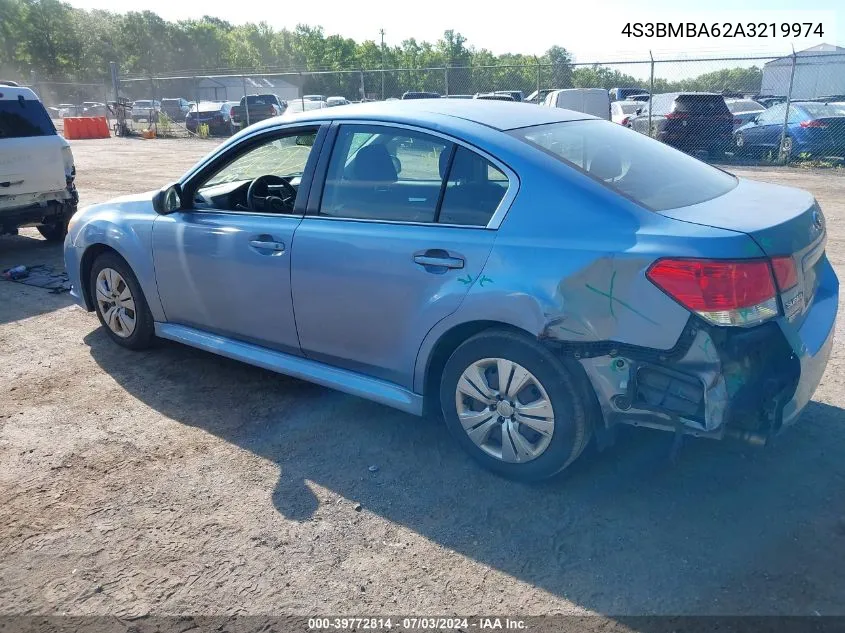 2010 Subaru Legacy 2.5I VIN: 4S3BMBA62A3219974 Lot: 39772814