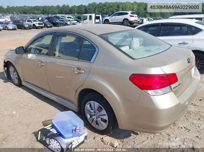 2010 Subaru Legacy 2.5I VIN: 4S3BMBA69A3229000 Lot: 40108942