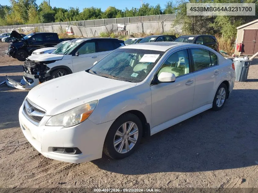 4S3BMBG64A3231700 2010 Subaru Legacy 2.5I Premium