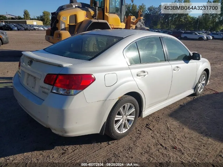 4S3BMBG64A3231700 2010 Subaru Legacy 2.5I Premium