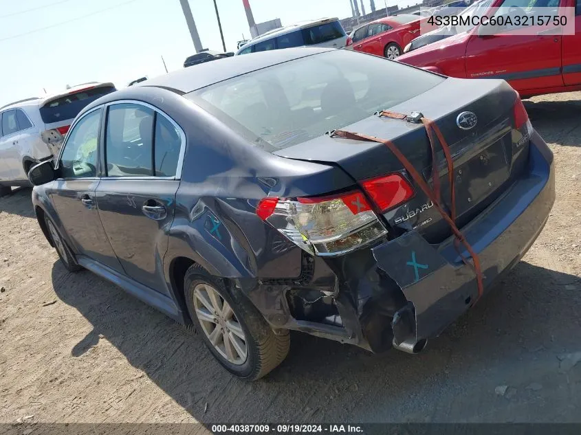 2010 Subaru Legacy 2.5I Premium VIN: 4S3BMCC60A3215750 Lot: 40387009