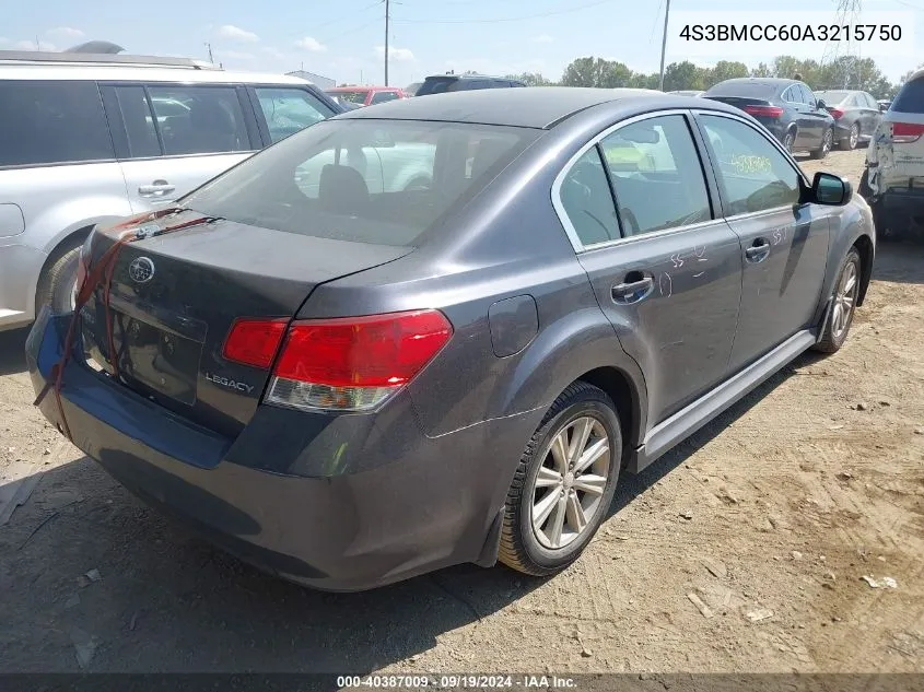 2010 Subaru Legacy 2.5I Premium VIN: 4S3BMCC60A3215750 Lot: 40387009