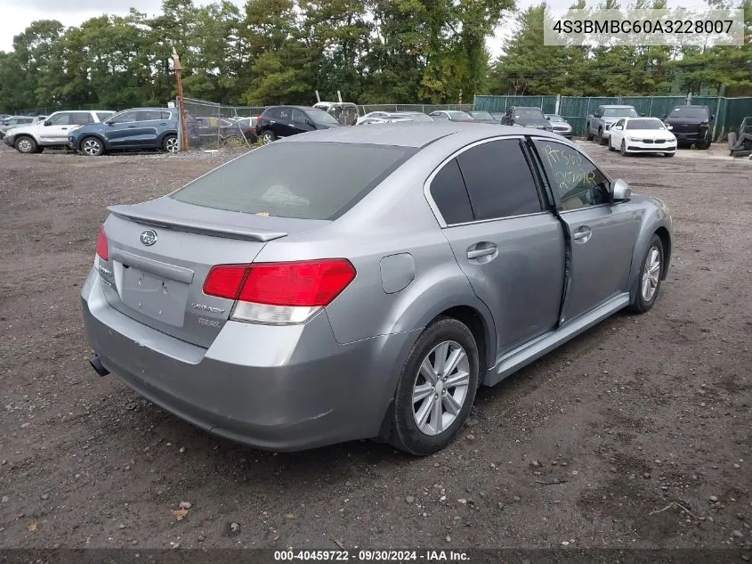 2010 Subaru Legacy 2.5I Premium VIN: 4S3BMBC60A3228007 Lot: 40459722