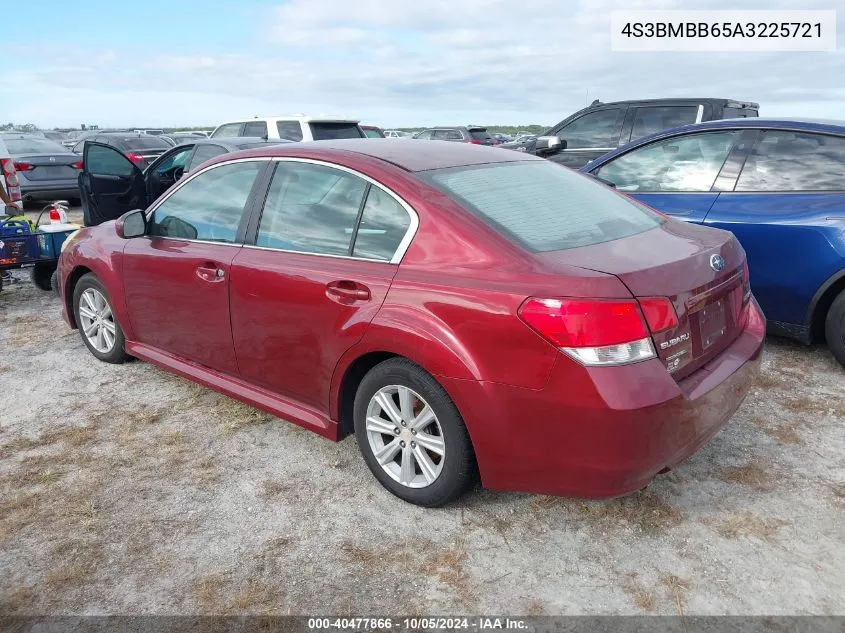 2010 Subaru Legacy 2.5I Premium VIN: 4S3BMBB65A3225721 Lot: 40477866