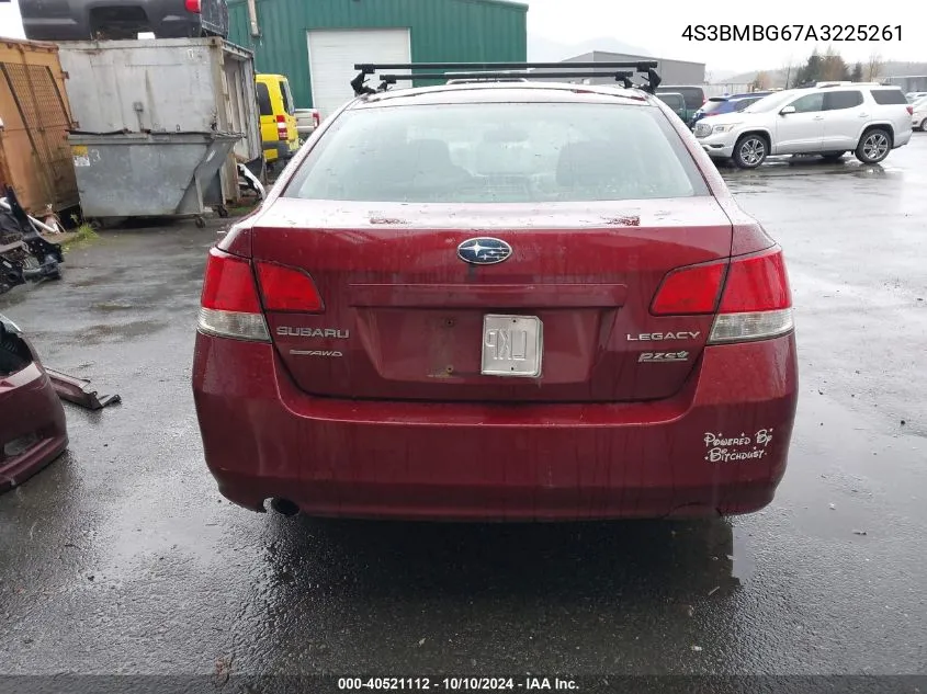 2010 Subaru Legacy 2.5I Premium VIN: 4S3BMBG67A3225261 Lot: 40521112