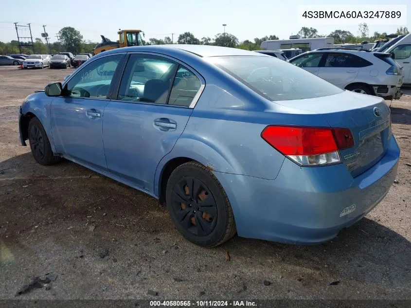 2010 Subaru Legacy 2.5I VIN: 4S3BMCA60A3247889 Lot: 40580565