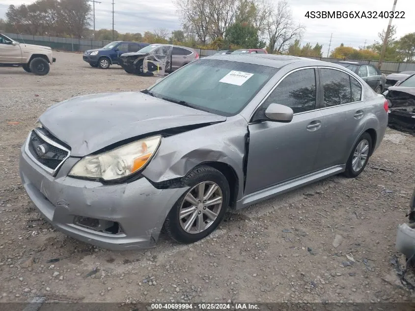 2010 Subaru Legacy 2.5I Premium VIN: 4S3BMBG6XA3240322 Lot: 40699994