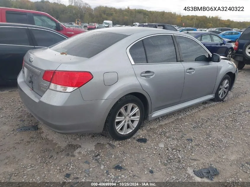 2010 Subaru Legacy 2.5I Premium VIN: 4S3BMBG6XA3240322 Lot: 40699994