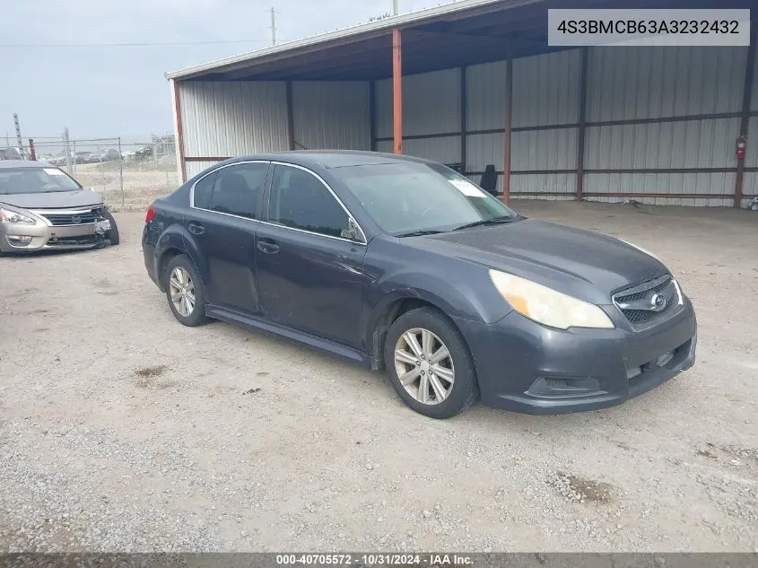 2010 Subaru Legacy 2.5I Premium VIN: 4S3BMCB63A3232432 Lot: 40705572