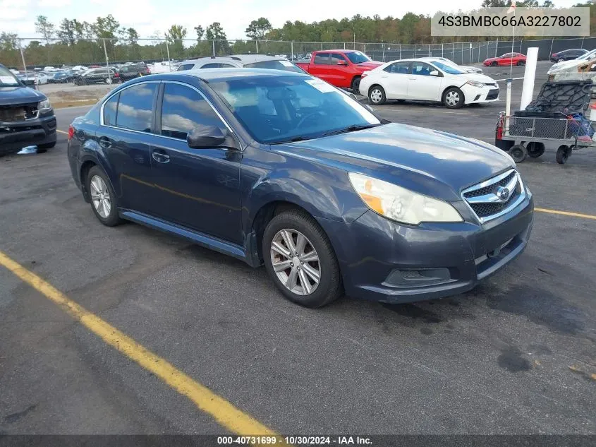 2010 Subaru Legacy 2.5I Premium VIN: 4S3BMBC66A3227802 Lot: 40731699