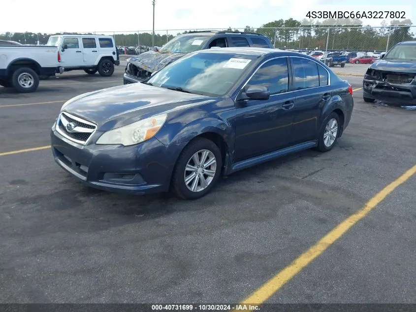 2010 Subaru Legacy 2.5I Premium VIN: 4S3BMBC66A3227802 Lot: 40731699