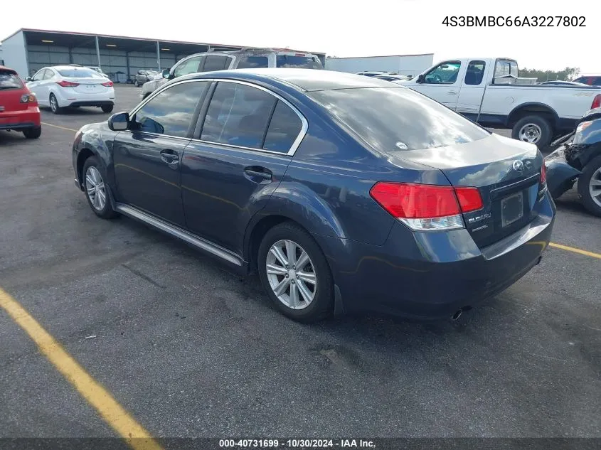 2010 Subaru Legacy 2.5I Premium VIN: 4S3BMBC66A3227802 Lot: 40731699