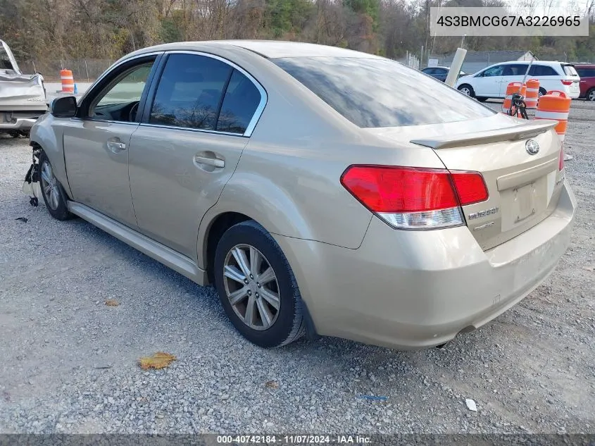 2010 Subaru Legacy 2.5I Premium VIN: 4S3BMCG67A3226965 Lot: 40742184