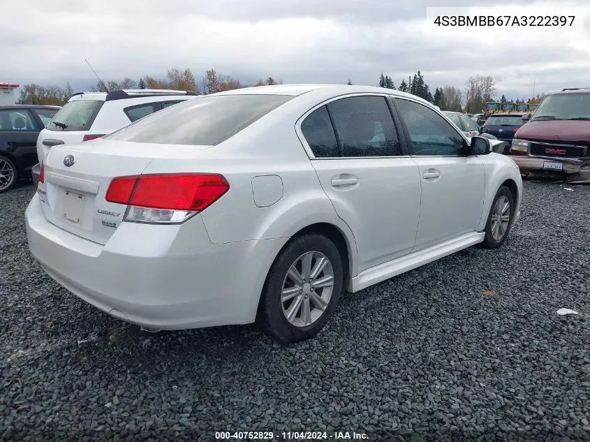 2010 Subaru Legacy 2.5I Premium VIN: 4S3BMBB67A3222397 Lot: 40752829