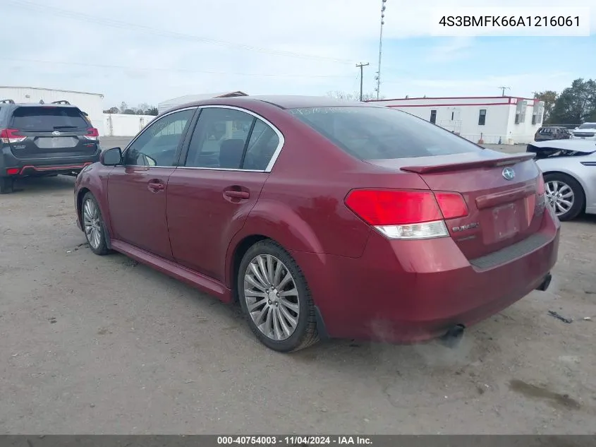 2010 Subaru Legacy 2.5Gt Limited VIN: 4S3BMFK66A1216061 Lot: 40754003