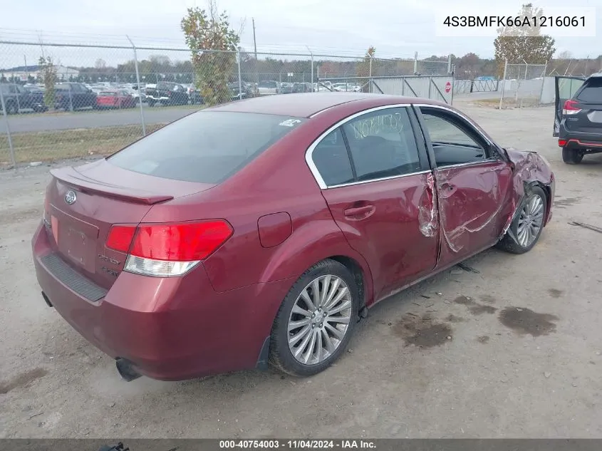 2010 Subaru Legacy 2.5Gt Limited VIN: 4S3BMFK66A1216061 Lot: 40754003