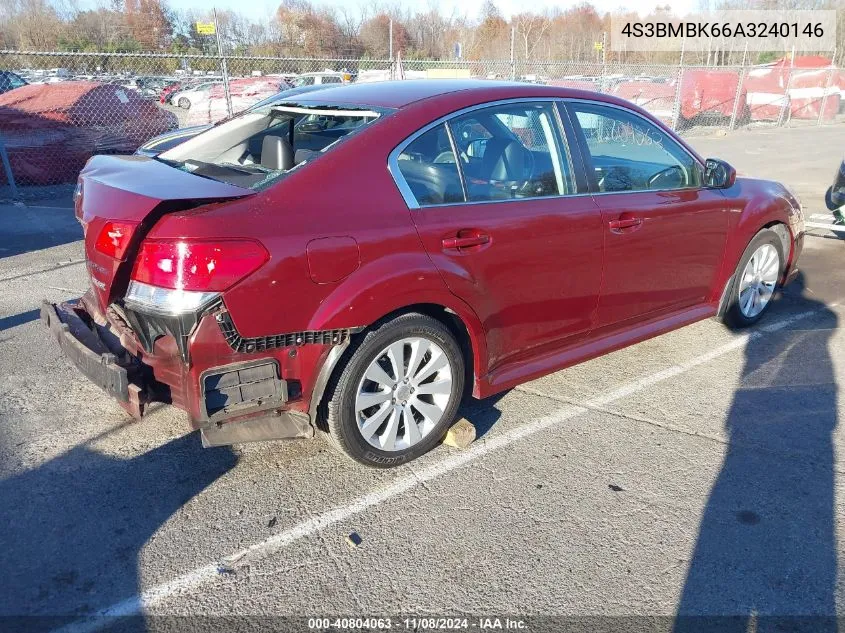 2010 Subaru Legacy 2.5I Limited VIN: 4S3BMBK66A3240146 Lot: 40804063