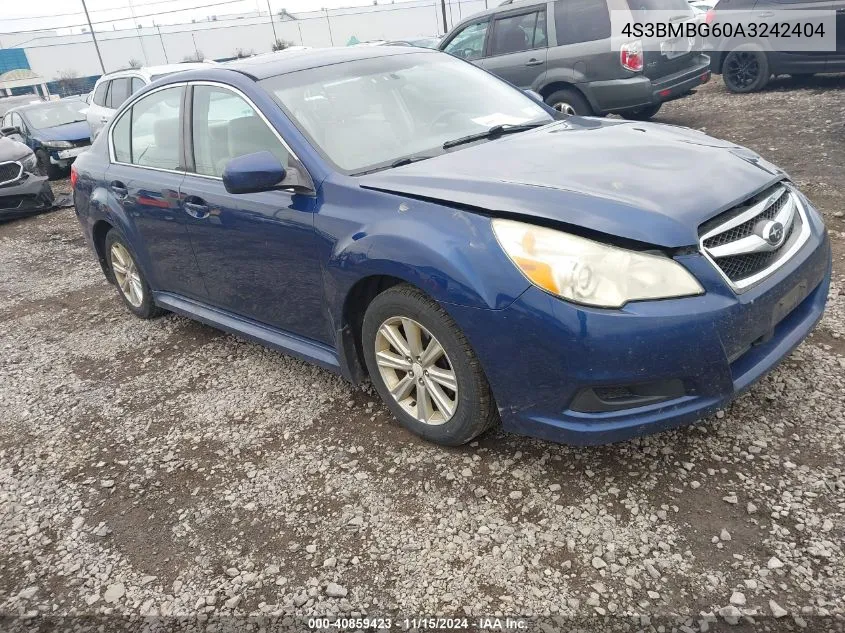 2010 Subaru Legacy 2.5I Premium VIN: 4S3BMBG60A3242404 Lot: 40859423