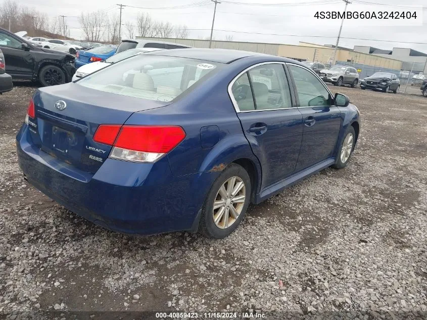 2010 Subaru Legacy 2.5I Premium VIN: 4S3BMBG60A3242404 Lot: 40859423