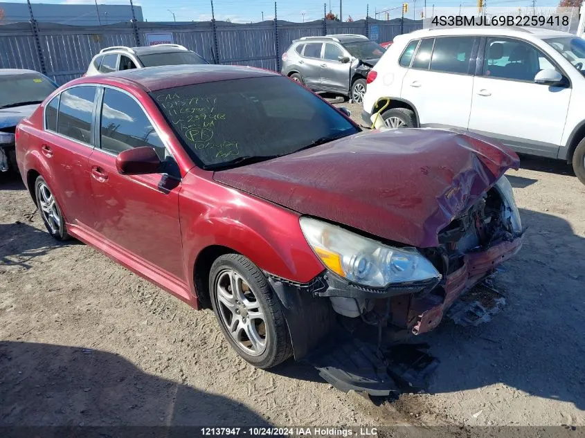 2011 Subaru Legacy VIN: 4S3BMJL69B2259418 Lot: 12137947