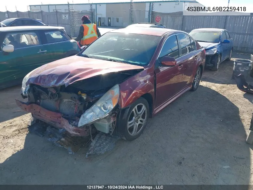 2011 Subaru Legacy VIN: 4S3BMJL69B2259418 Lot: 12137947