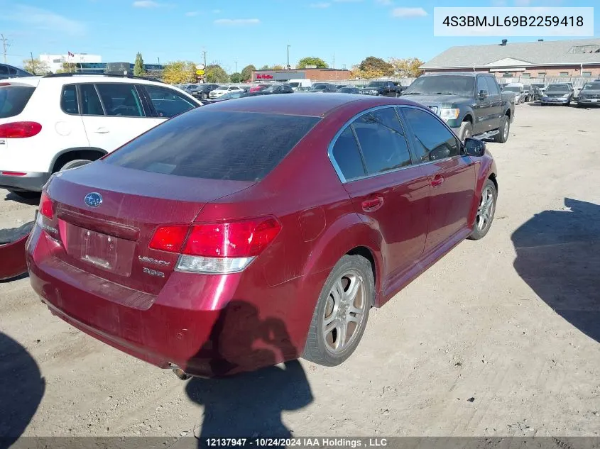 2011 Subaru Legacy VIN: 4S3BMJL69B2259418 Lot: 12137947