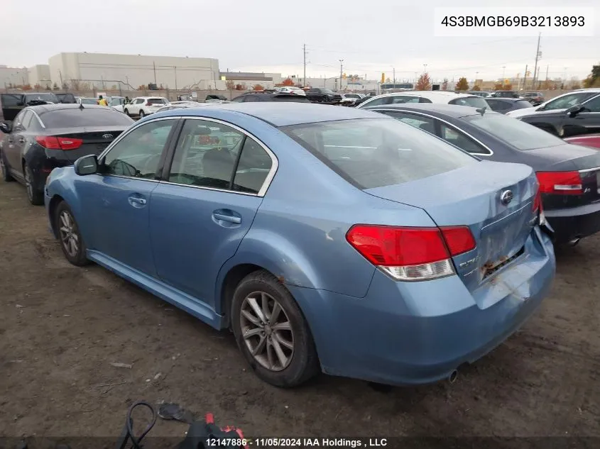 2011 Subaru Legacy 2.5I Premium VIN: 4S3BMGB69B3213893 Lot: 12147886