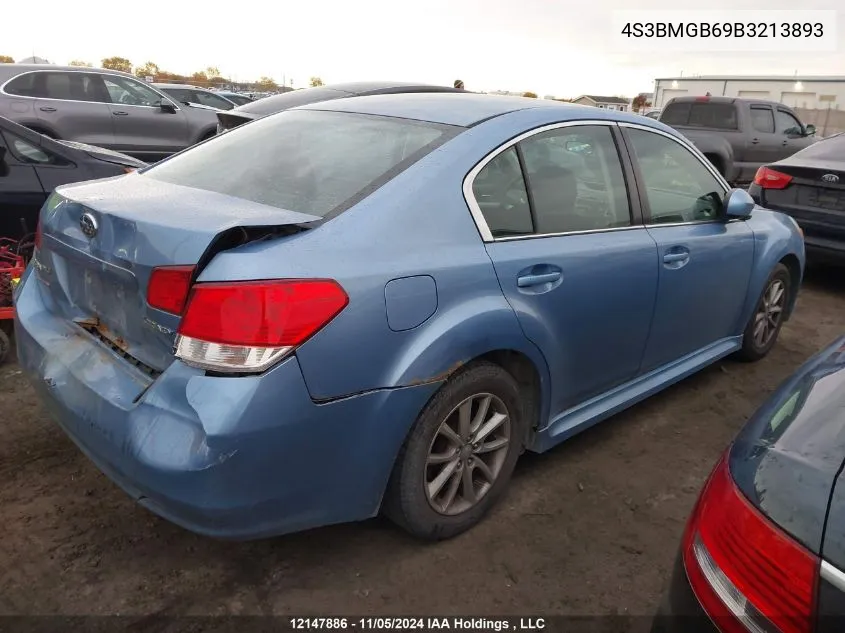 2011 Subaru Legacy 2.5I Premium VIN: 4S3BMGB69B3213893 Lot: 12147886