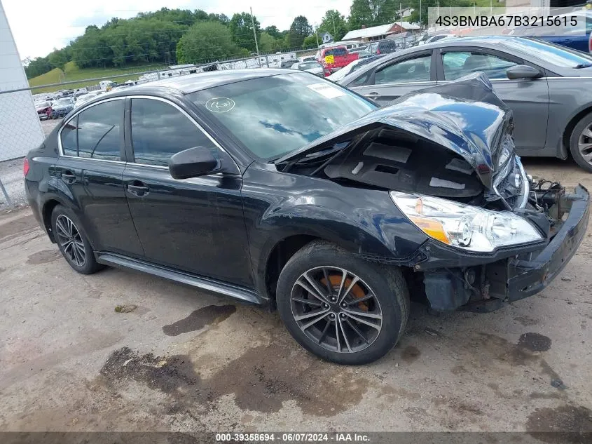 2011 Subaru Legacy 2.5I VIN: 4S3BMBA67B3215615 Lot: 39358694