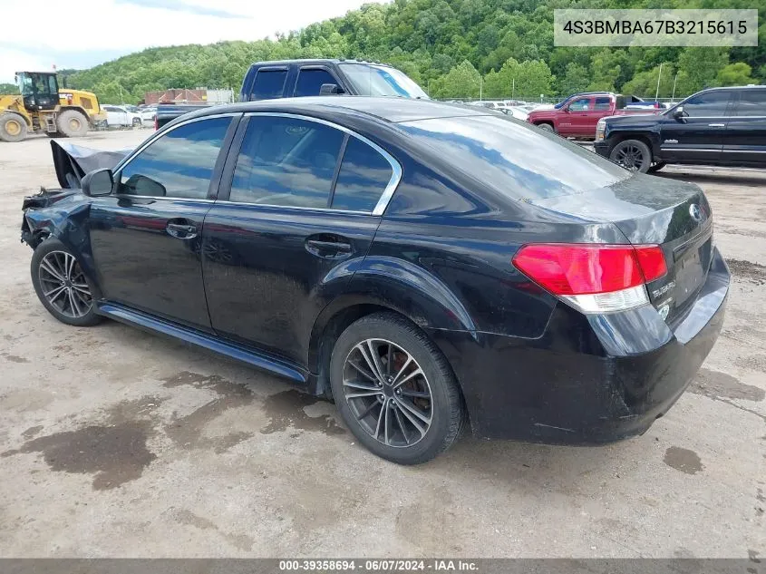 2011 Subaru Legacy 2.5I VIN: 4S3BMBA67B3215615 Lot: 39358694