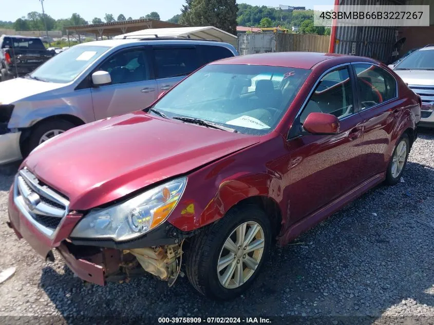 2011 Subaru Legacy 2.5I Premium VIN: 4S3BMBB66B3227267 Lot: 39758909