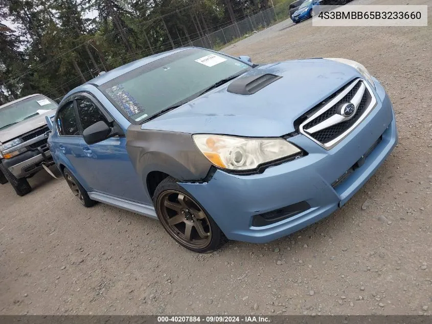 2011 Subaru Legacy 2.5I Premium VIN: 4S3BMBB65B3233660 Lot: 40207884