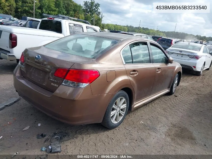 4S3BMBG65B3233540 2011 Subaru Legacy 2.5I Premium