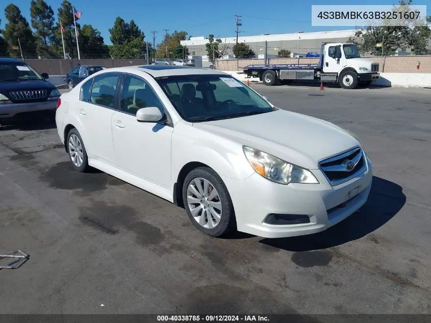 2011 Subaru Legacy 2.5I Limited VIN: 4S3BMBK63B3251607 Lot: 40338785