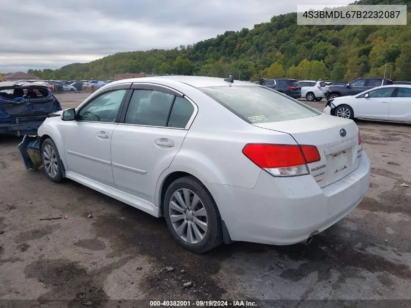 2011 Subaru Legacy 3.6R Limited VIN: 4S3BMDL67B2232087 Lot: 40382001