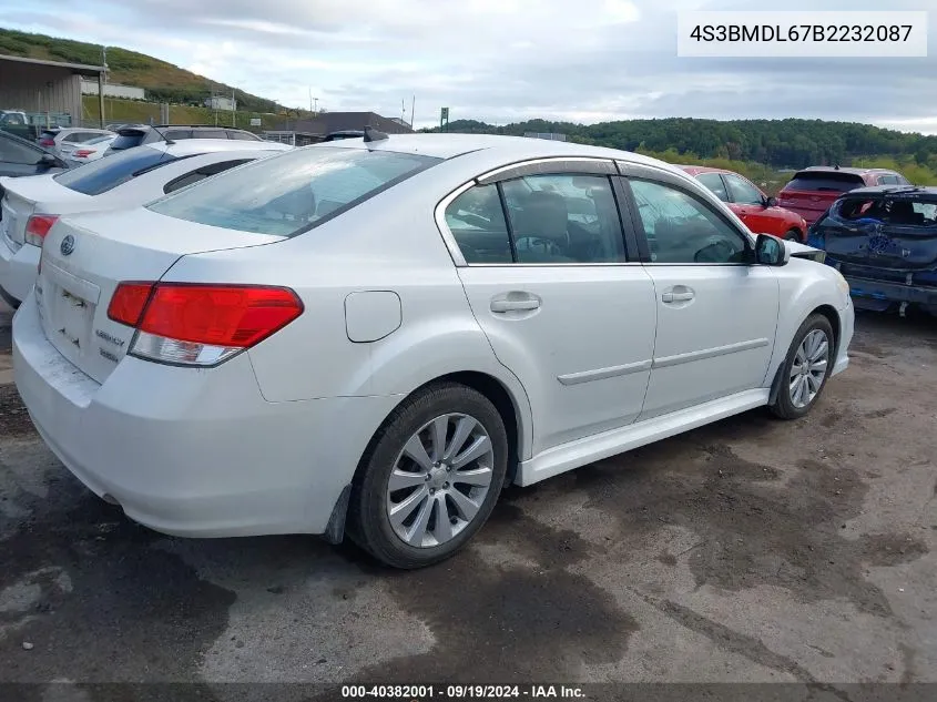 2011 Subaru Legacy 3.6R Limited VIN: 4S3BMDL67B2232087 Lot: 40382001