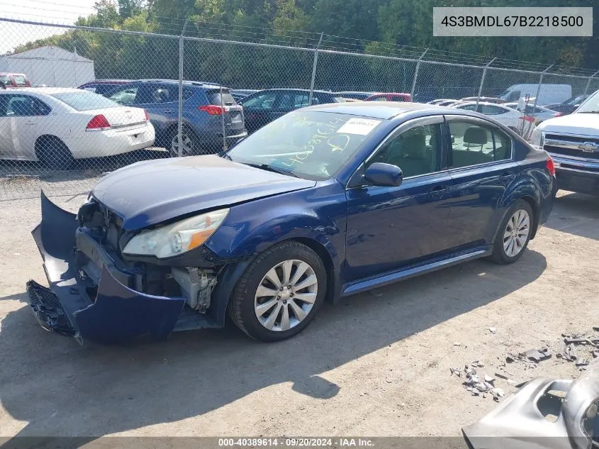 2011 Subaru Legacy 3.6R Limited VIN: 4S3BMDL67B2218500 Lot: 40389614