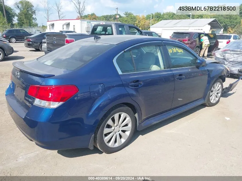 2011 Subaru Legacy 3.6R Limited VIN: 4S3BMDL67B2218500 Lot: 40389614