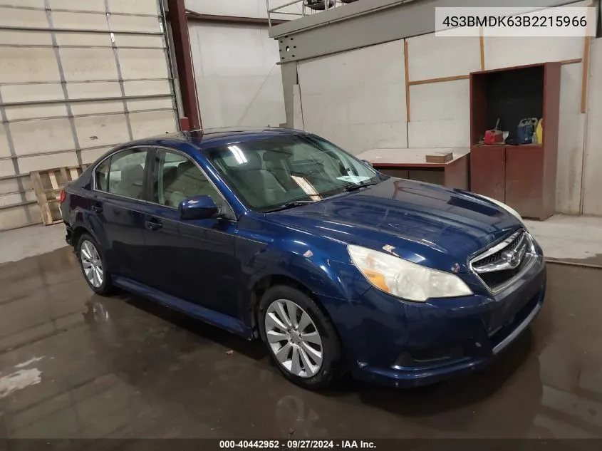 2011 Subaru Legacy 3.6R Limited VIN: 4S3BMDK63B2215966 Lot: 40442952