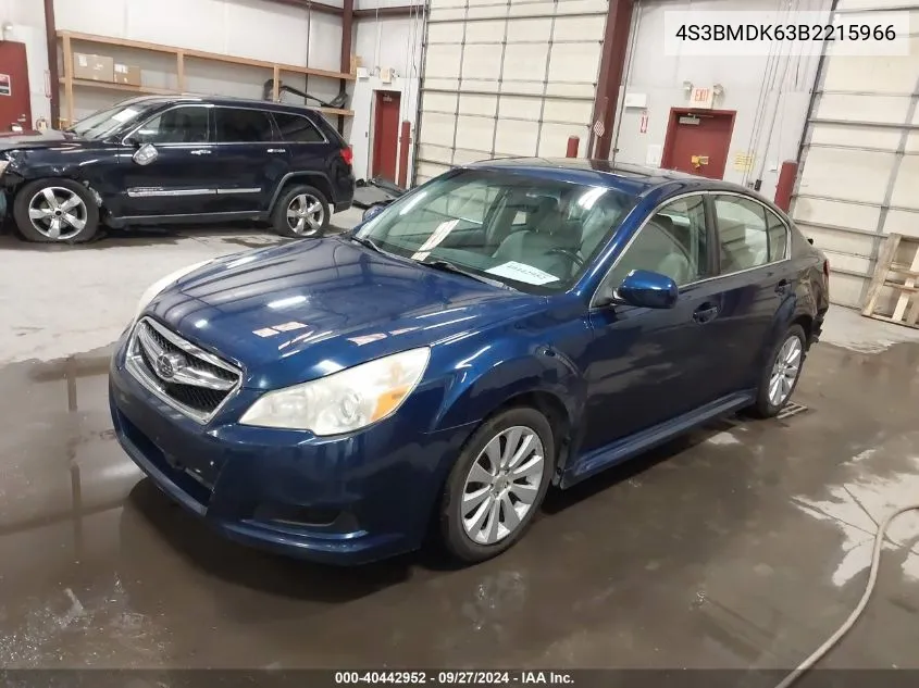 2011 Subaru Legacy 3.6R Limited VIN: 4S3BMDK63B2215966 Lot: 40442952