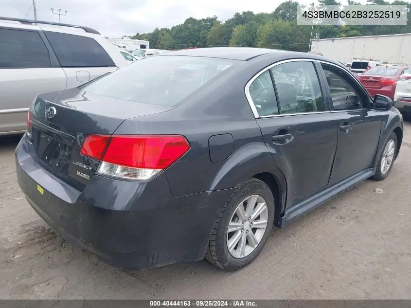 2011 Subaru Legacy 2.5I Premium VIN: 4S3BMBC62B3252519 Lot: 40444163