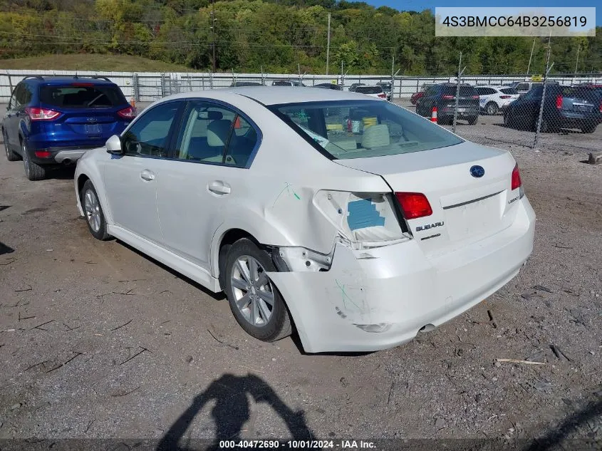 2011 Subaru Legacy 2.5I Premium VIN: 4S3BMCC64B3256819 Lot: 40472690