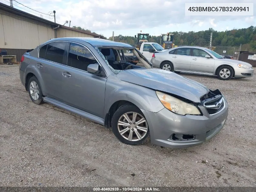 2011 Subaru Legacy 2.5I Premium VIN: 4S3BMBC67B3249941 Lot: 40492939