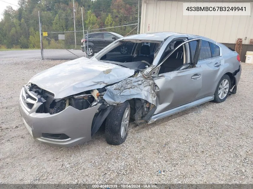 2011 Subaru Legacy 2.5I Premium VIN: 4S3BMBC67B3249941 Lot: 40492939