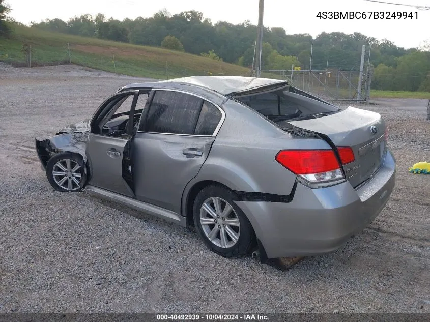 2011 Subaru Legacy 2.5I Premium VIN: 4S3BMBC67B3249941 Lot: 40492939