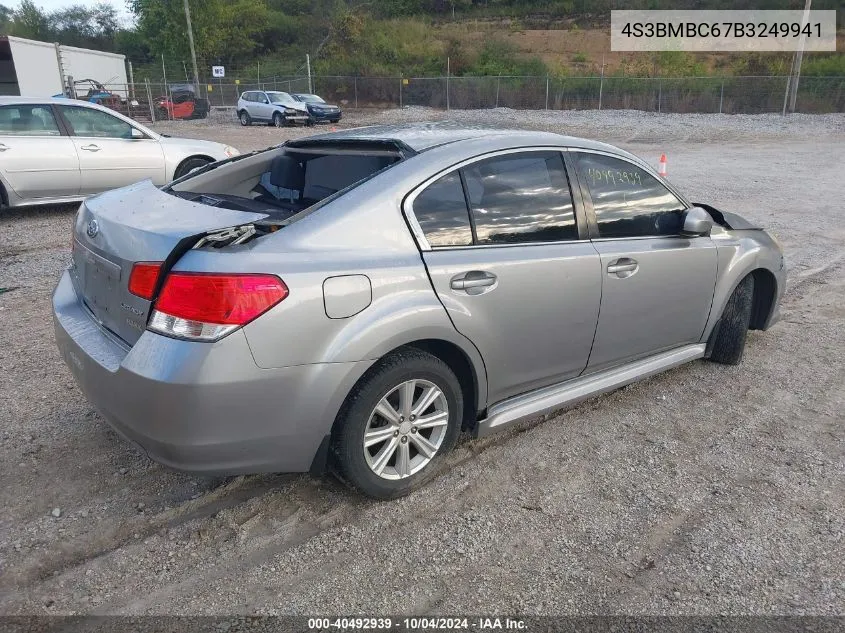 2011 Subaru Legacy 2.5I Premium VIN: 4S3BMBC67B3249941 Lot: 40492939